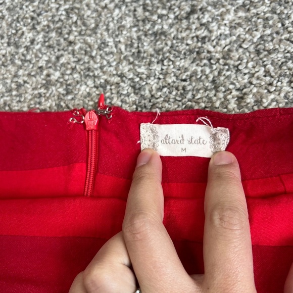 Altar'd State Red Boho Embroidered Linen Cotton Mini Skirt, Size Medium - Picture 2 of 5